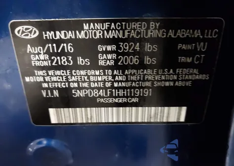 2017 Hyundai Elantra Value Edition из США, поврежденный, VIN 5NPD84LF1HH119191